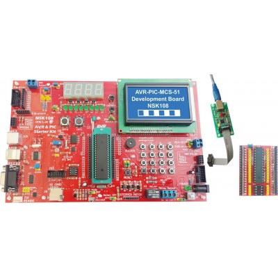 برد آموزشی میکروکنترلرهای AVR , PIC , MCS-51 و PC Interface کد NSK108
